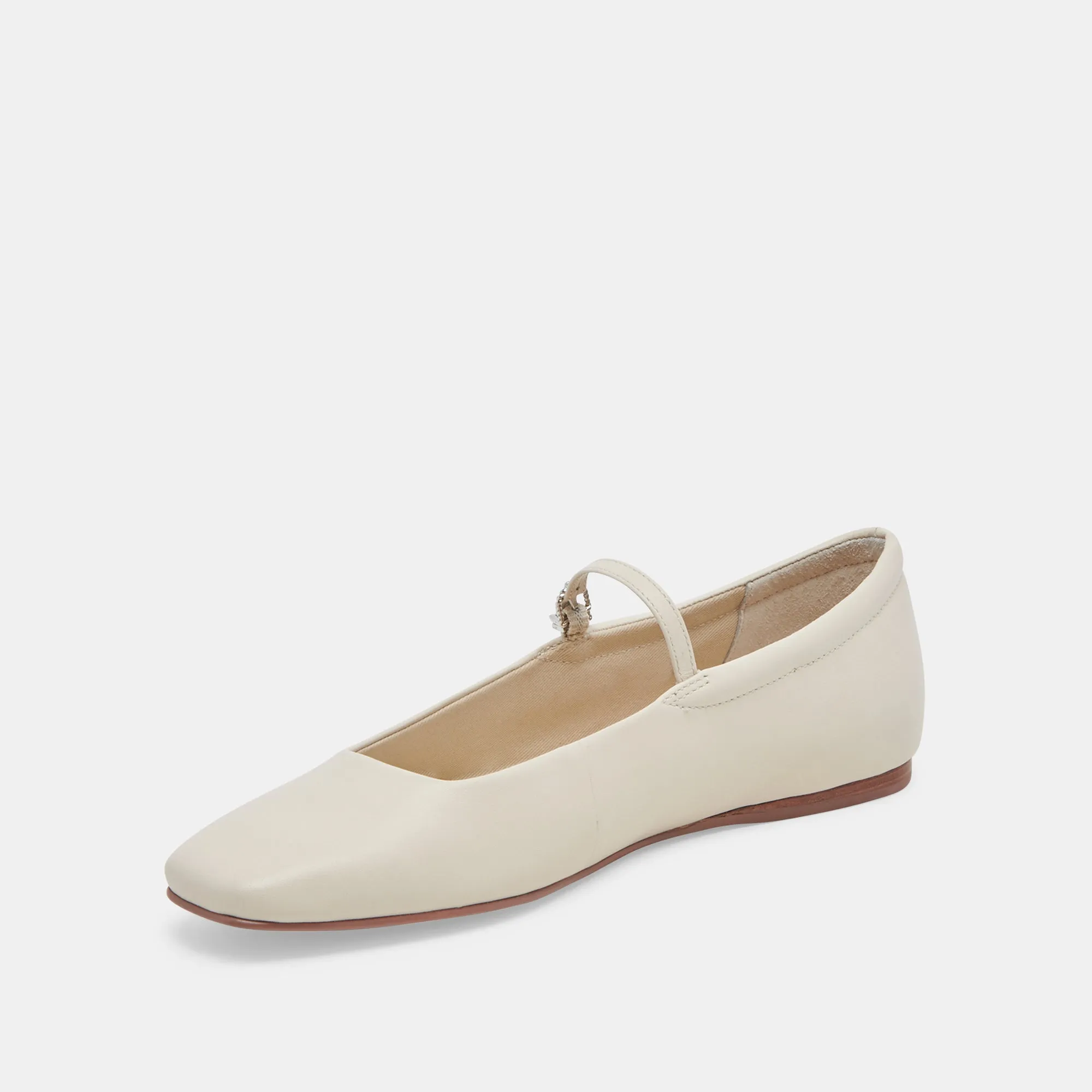 REYES BALLET FLATS IVORY LEATHER