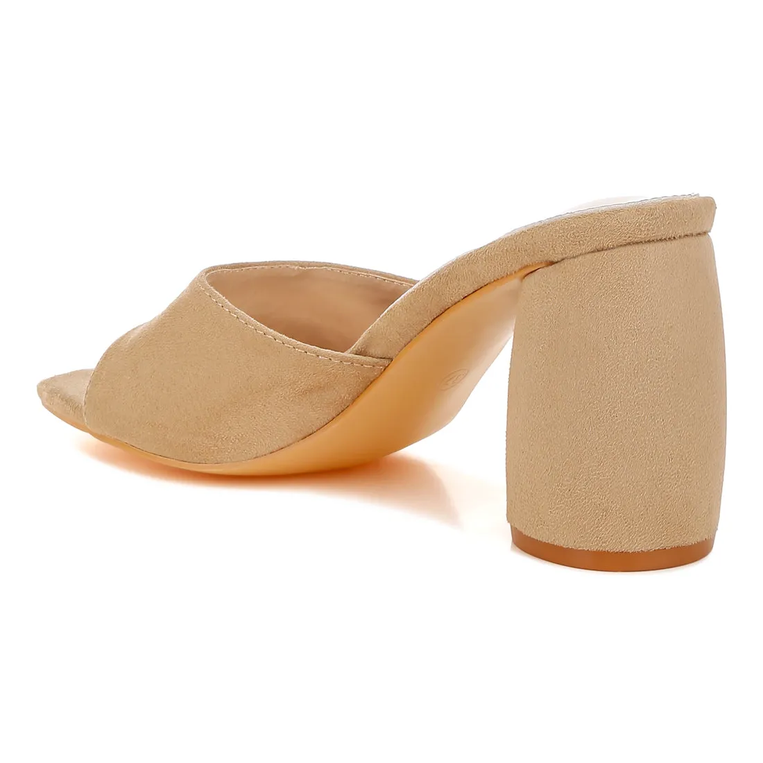 Round Heel Micro Suede Sandals