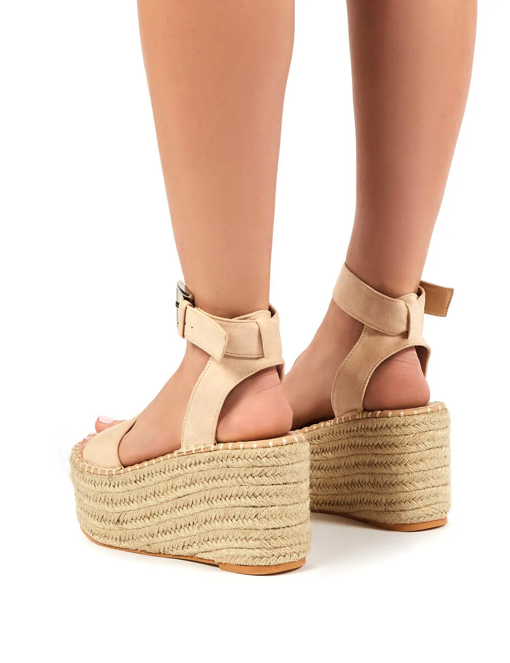 Saffy Beige Espadrille Wedged Sandal