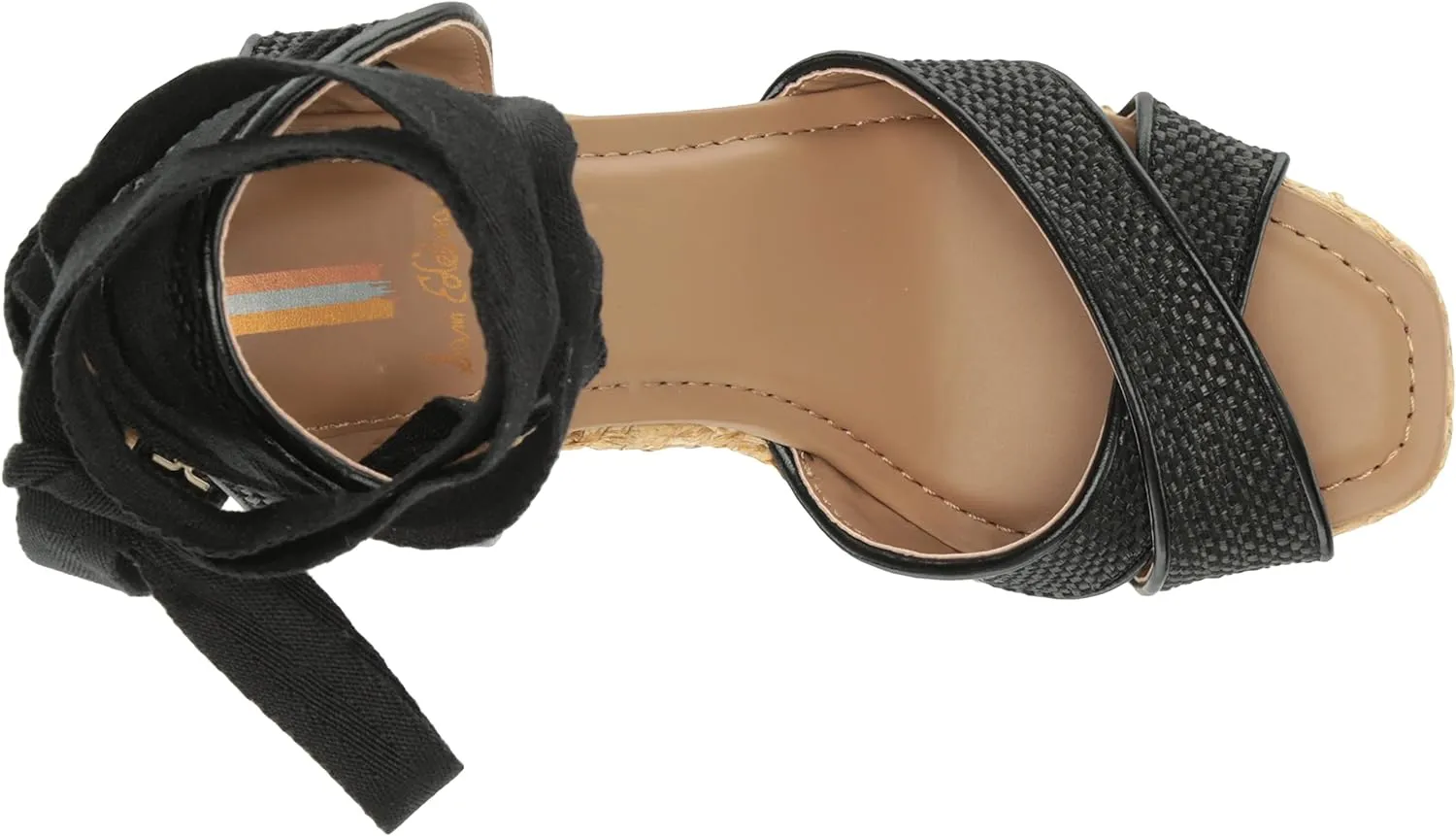 Sam Edelman Vaughn Black Tie Up Strappy Open Toe Espadrille Wedge Heeled Sandals