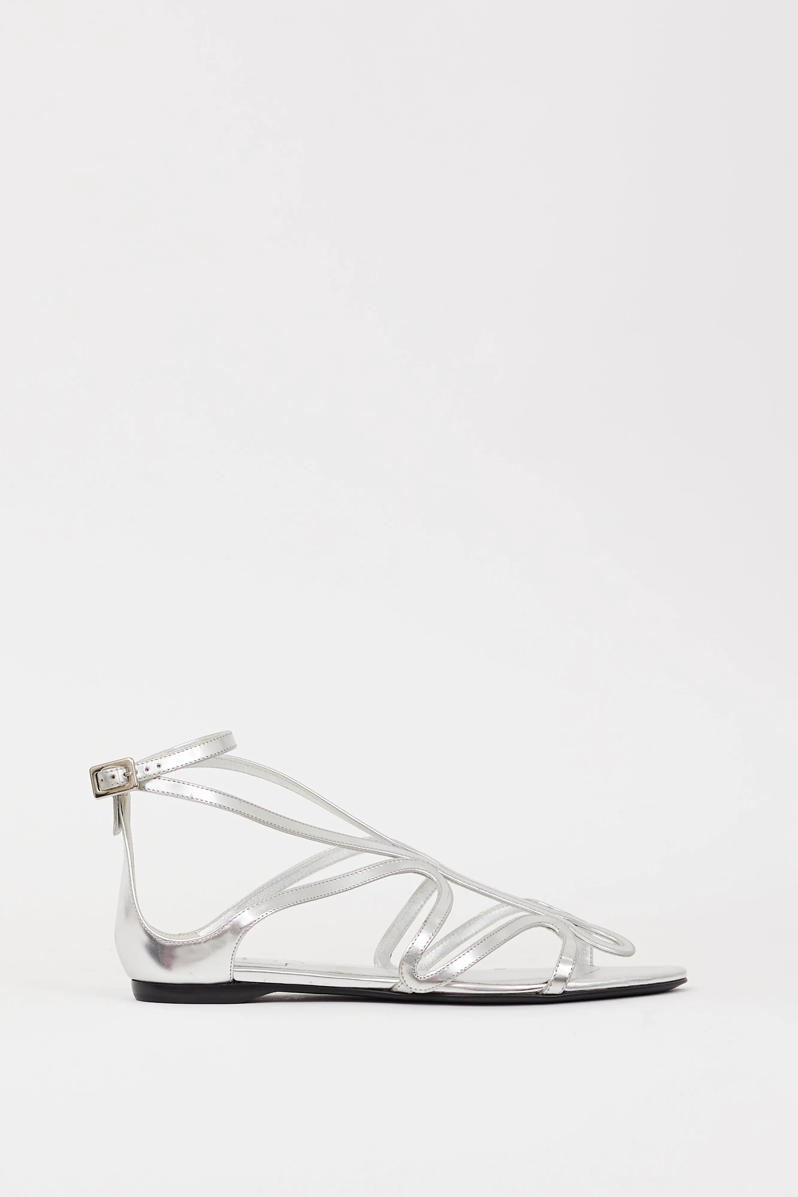 Silver Leather Strappy Sandal