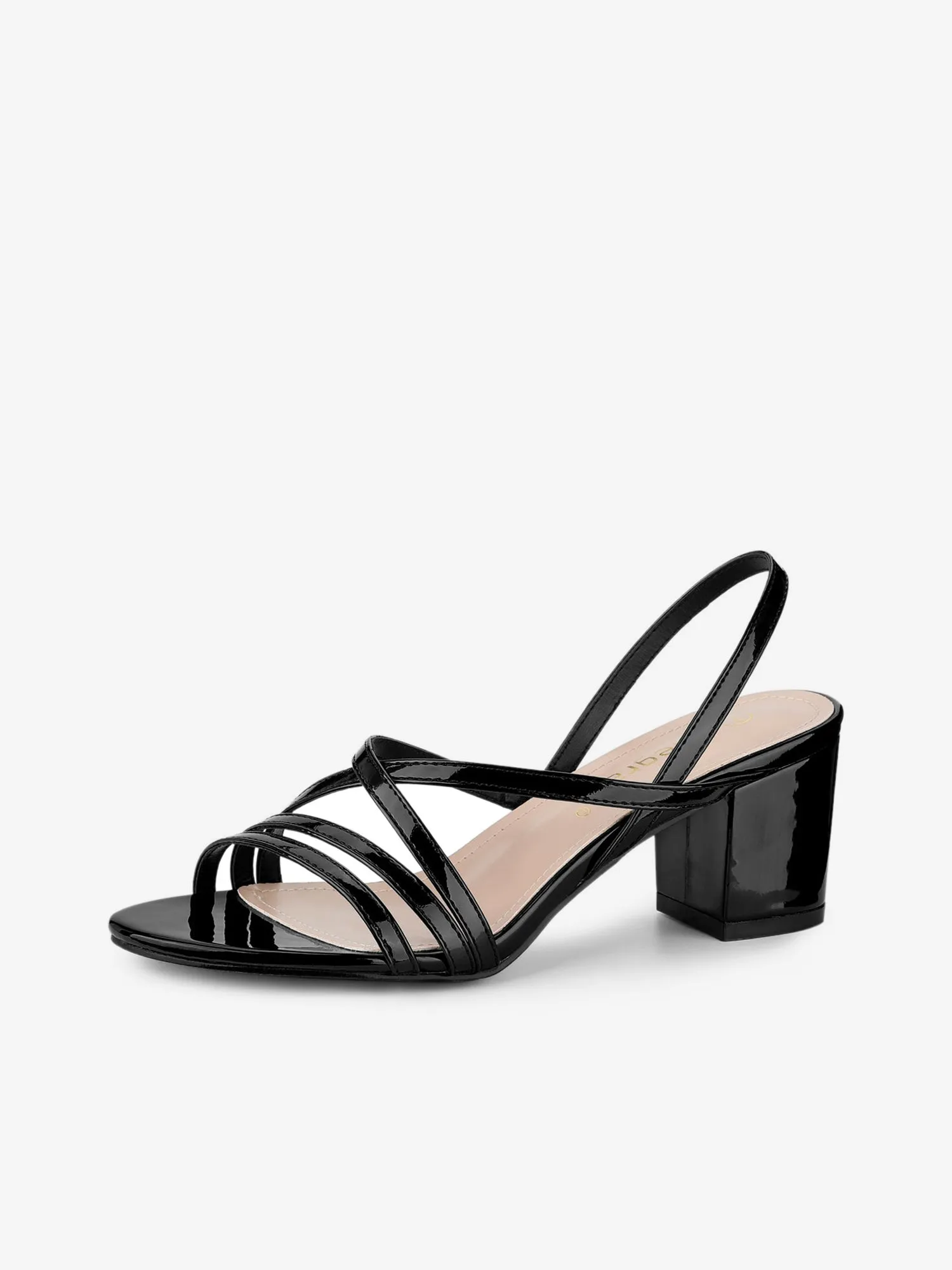 Strappy Slingback Chunky Heel Slide Sandals