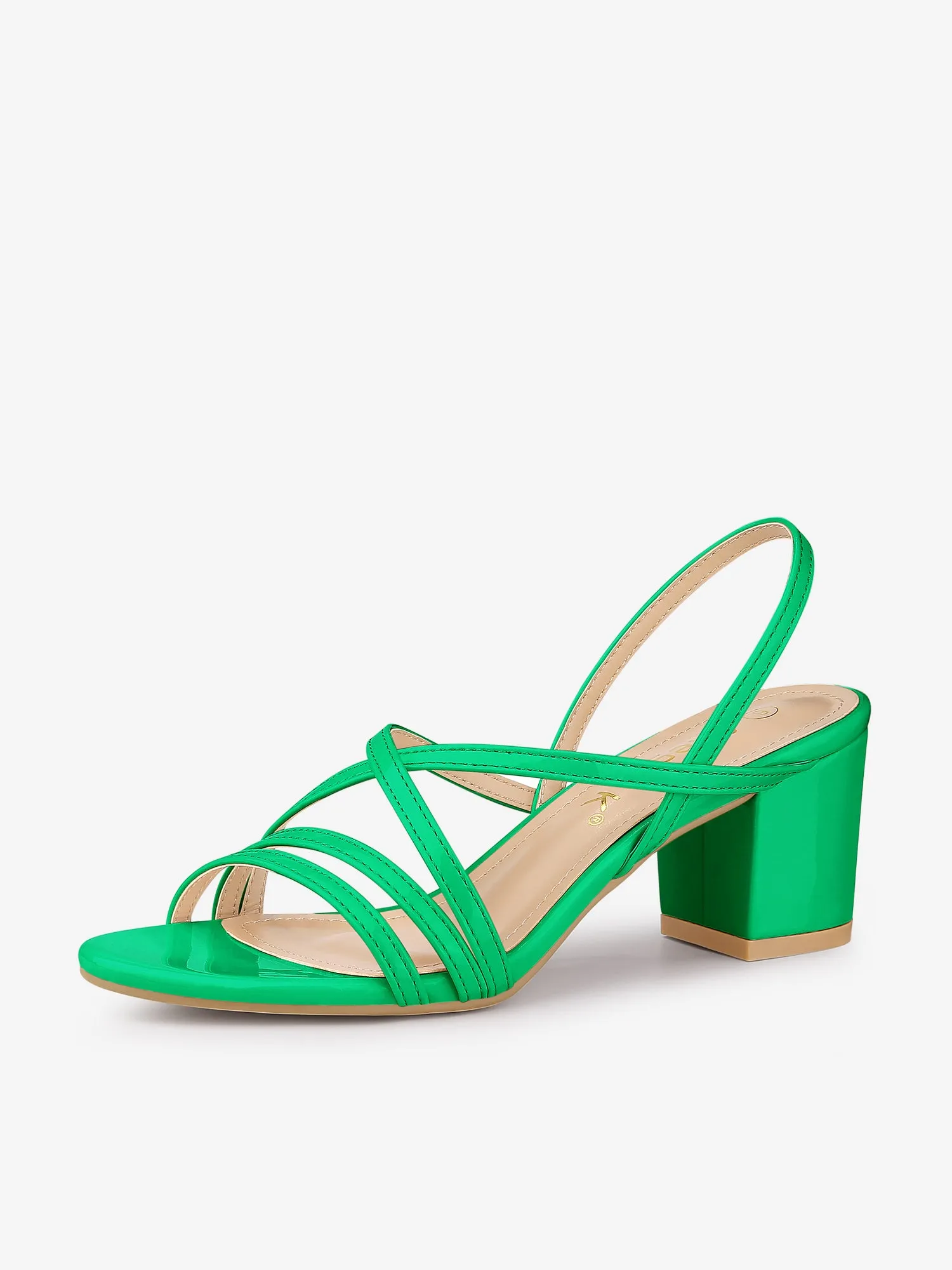 Strappy Slingback Chunky Heel Slide Sandals