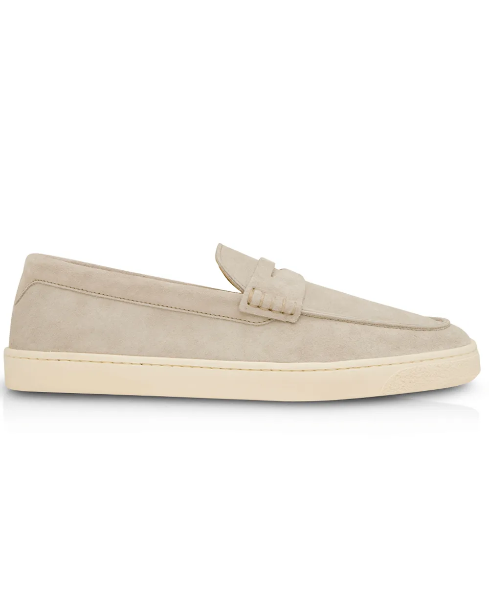 Suede Penny Loafer in Beige