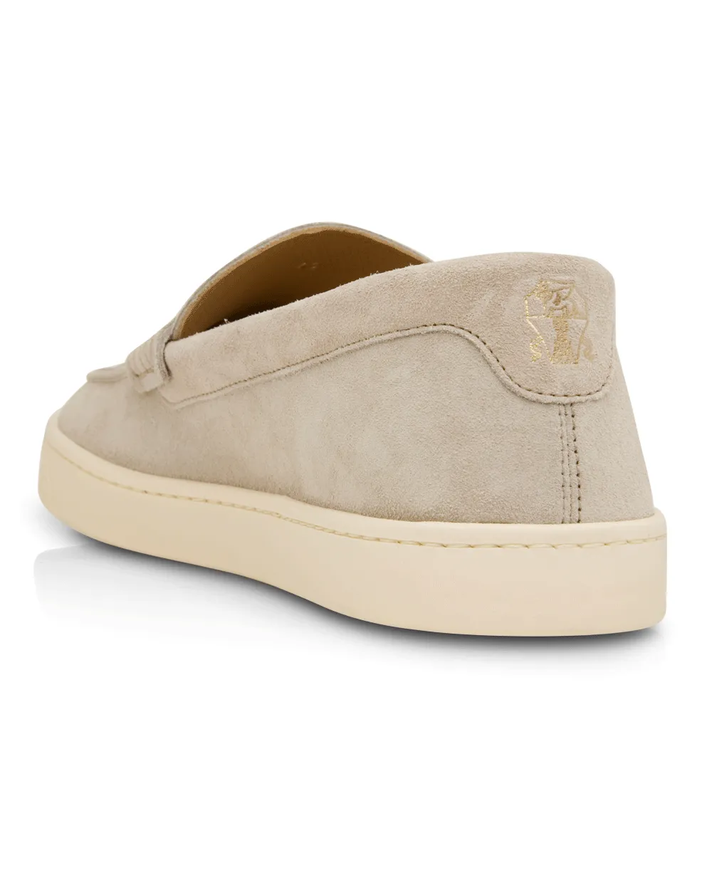 Suede Penny Loafer in Beige