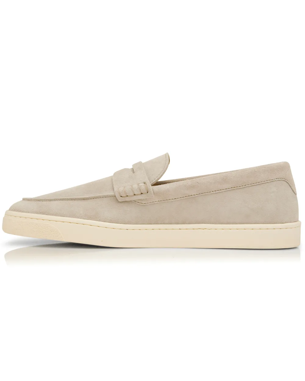 Suede Penny Loafer in Beige