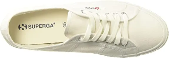 Superga 2750 Cotu White Lace Up Breathable Rounded Toe Low Top Sneakers