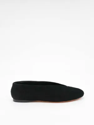 Tee Ballet Flats in Suede - black