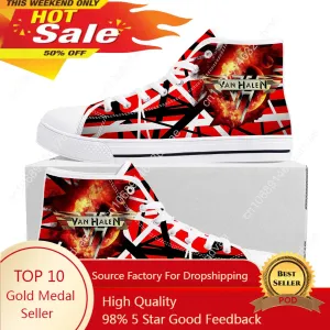 Van Halen 5150 High-Top Canvas Sneakers | Iconic Stripes Design | Casual Unisex Shoes