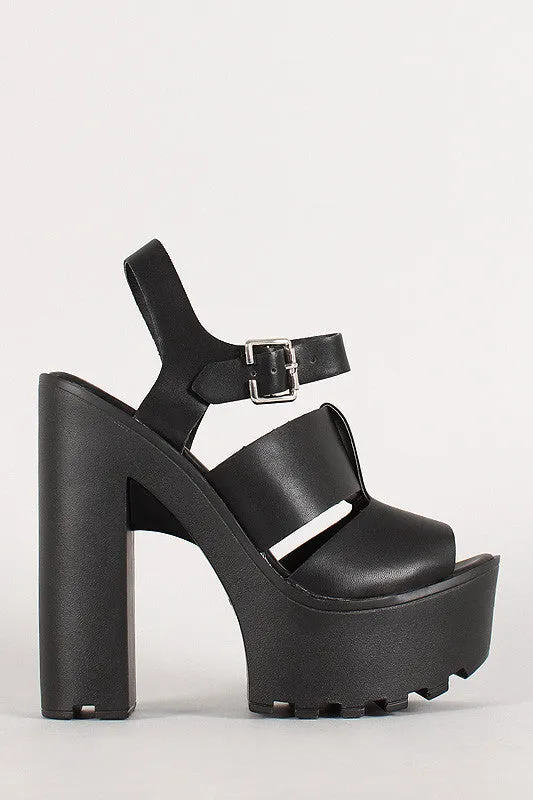 Wild Diva Lounge Lug Sole Platform Heel